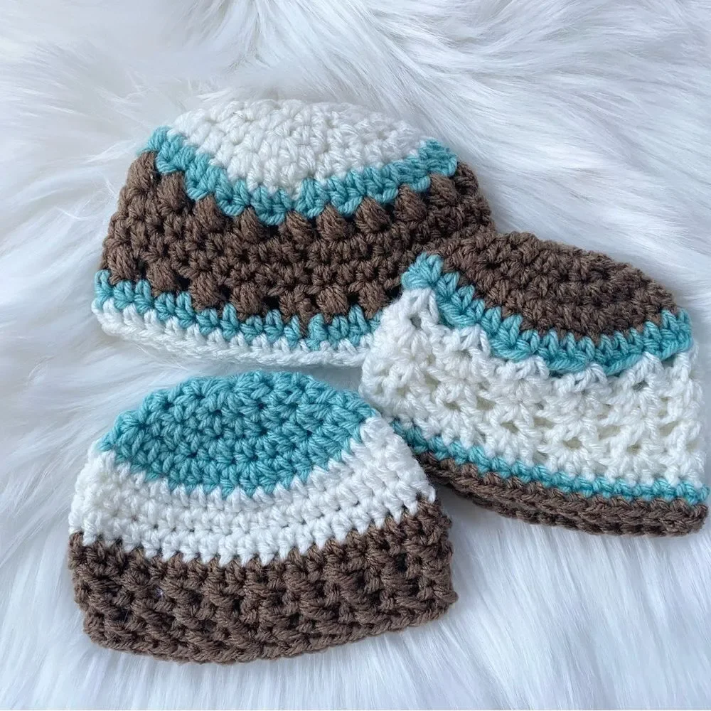 Handmade Crochet Baby Hat Gift Set